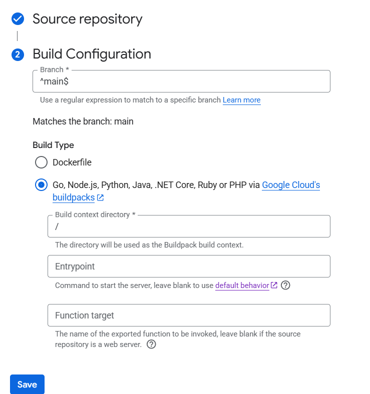 Cloud Build Config