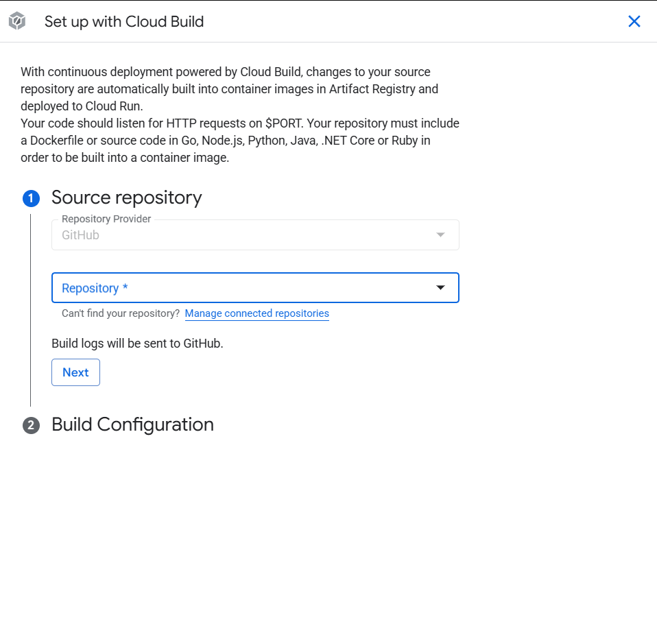 Cloud Build Setup