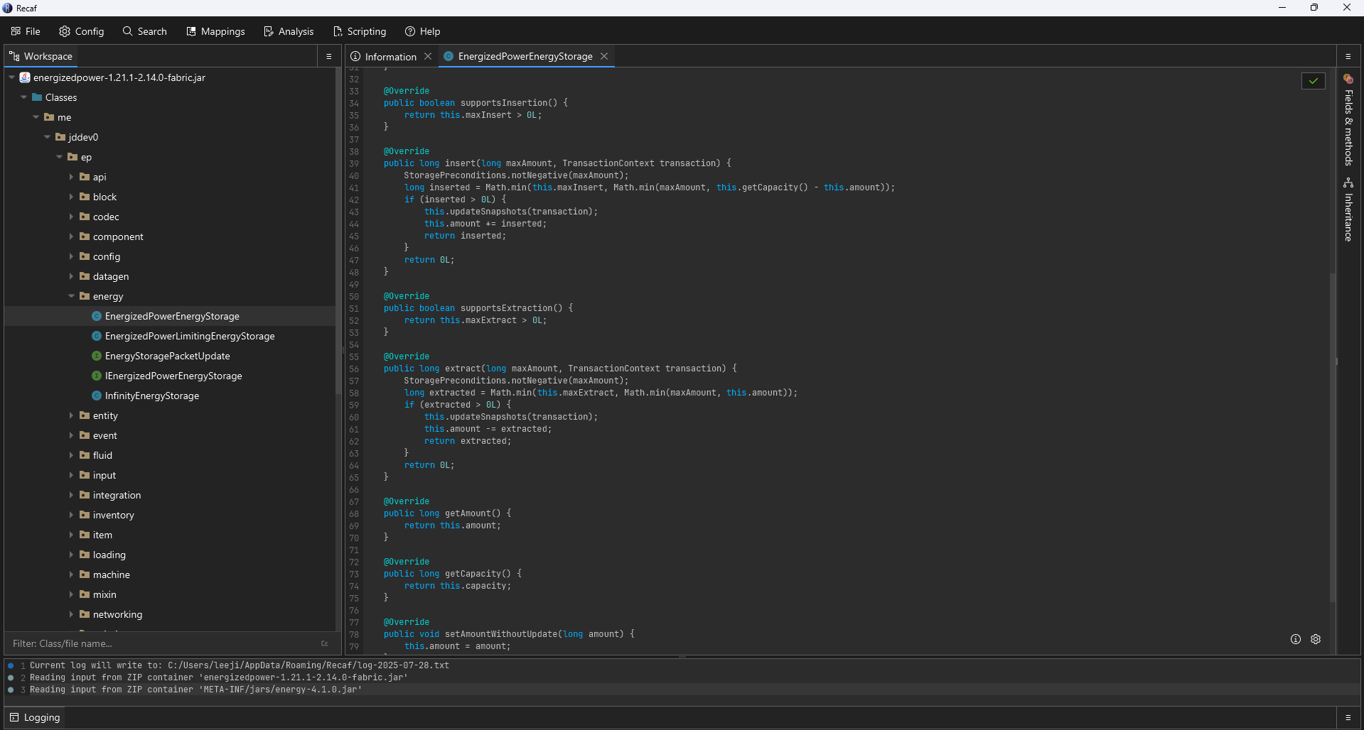 Recaf Interface