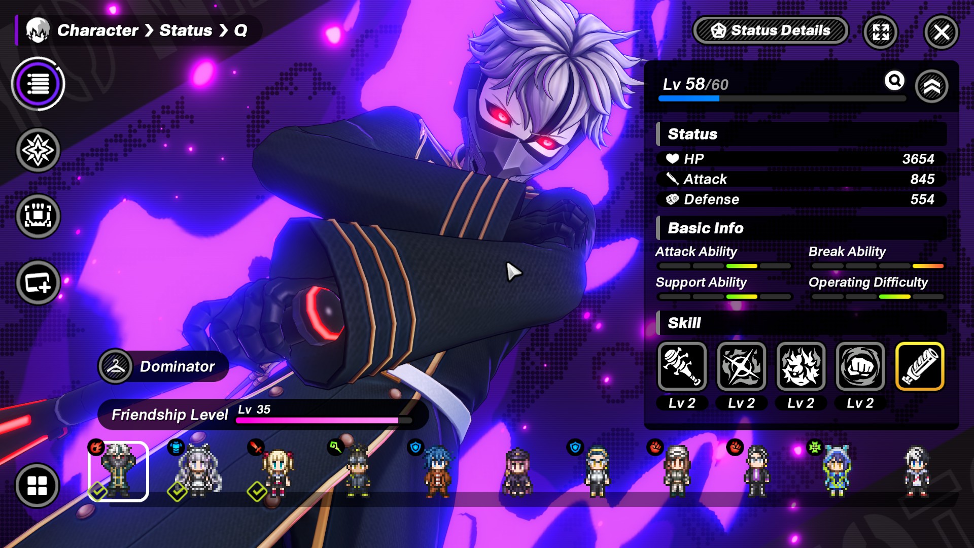 Tribe Nine Character Screen
